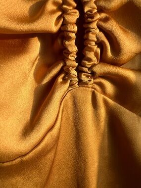 Zara Satin Dress Dress in Mustard